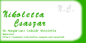 nikoletta csaszar business card